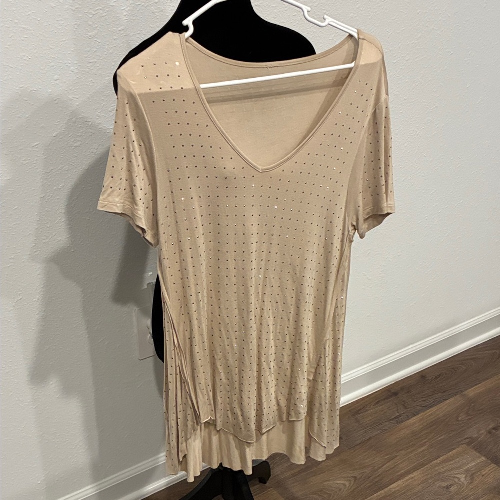 Vocal Beige Studded Women's Top